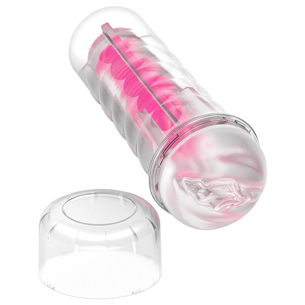 LoveToy: Lumino Play Masturbator, Pink Glow Rosa, Självlysande, Transparent