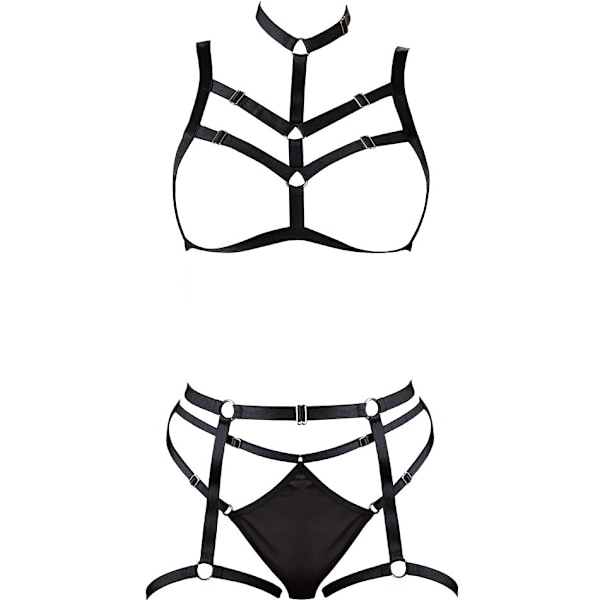 Cottelli Lingerie: Harness Set Svart one size