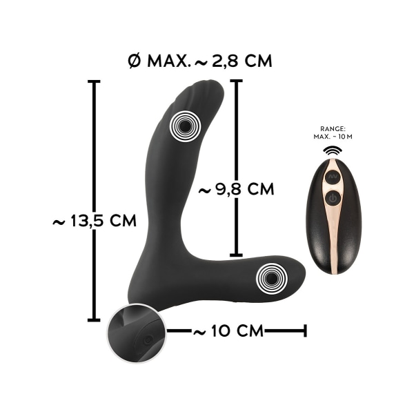 Anos: RC Prostate Butt Plug with Vibration Svart