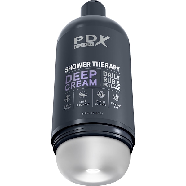 Pipedream PDX Plus: Shower Therapy Stroker, Deep Cream Transparent