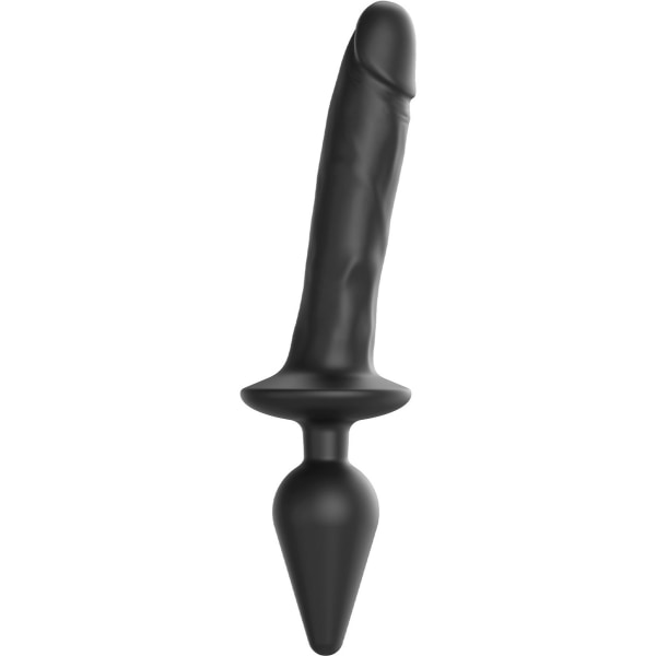 Strap-On-Me: Switch Plug-In Realistic Dildo, XXL Svart