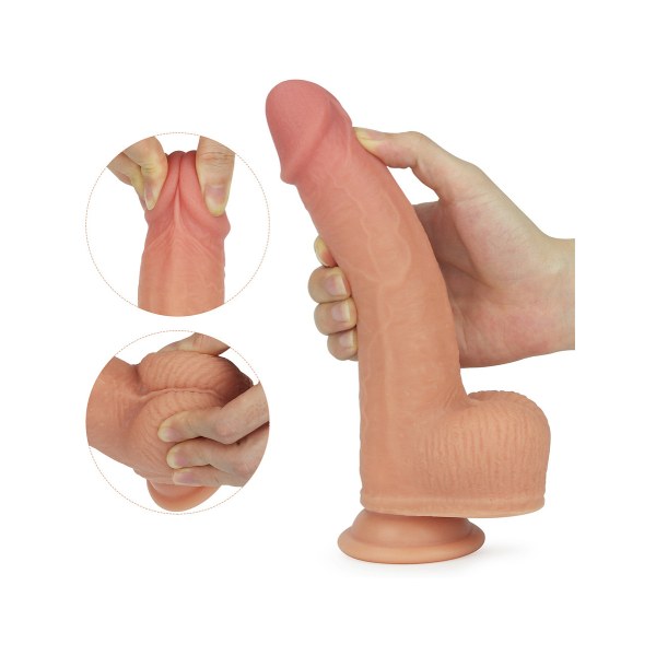 LoveToy: Anthony, Silicone Rotating Cock with Vibration, 22 cm Ljus hudfärg