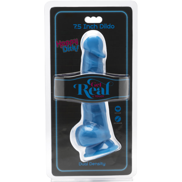 Toy Joy: Get Real, Happy Dicks Dildo, 20 cm Blå