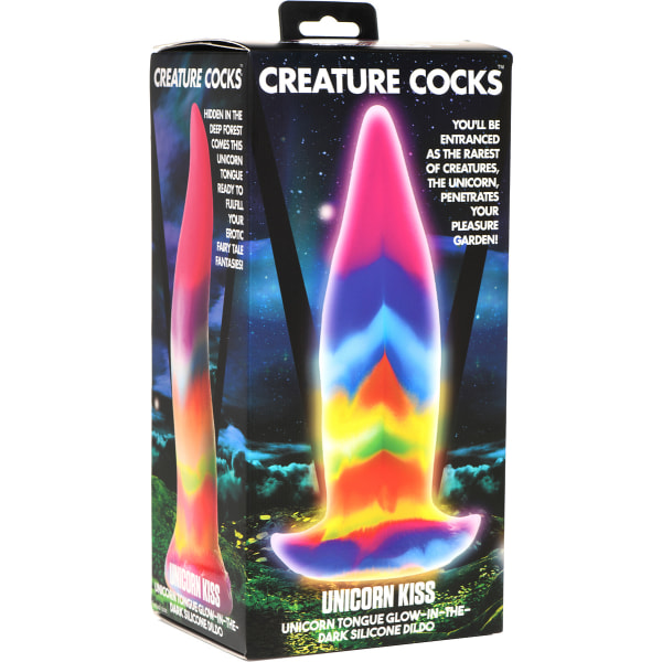 Creature Cocks: Unicorn Kiss, Glow in the Dark Silicone Dildo Självlysande