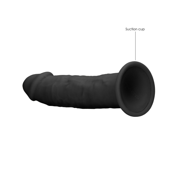 RealRock Ultra: Silikone Dildo / Dobbelt Densitet Svart