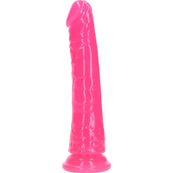 RealRock: Glow in the Dark Realistic Dildo, 15.5 cm Rosa, Självlysande