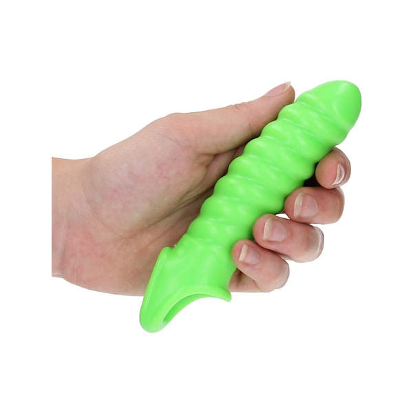 Ouch! Glow in the Dark: Swirl Stretchy Penis Sleeve Grön, Självlysande