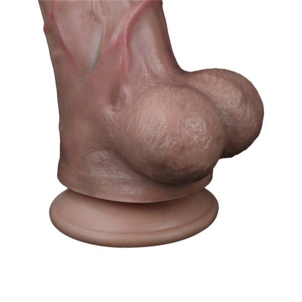 LoveToy: Dual-Layered Silicone Cock, 29.5 cm, mörk Mörk hudfärg