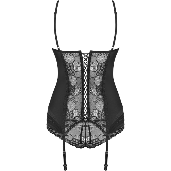 Obsessive: Heartina, Underwire-korsetti ja alushousut, musta Svart S/M