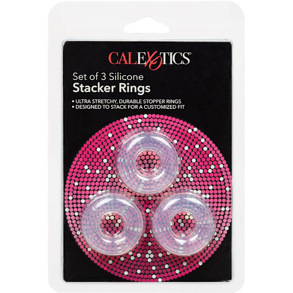 California Exotic: Set of 3 Silicone Stacker Rings Transparent