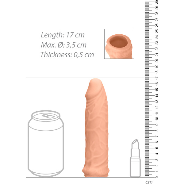 RealRock Skin: Penis Extender Ljus hudfärg 17 cm