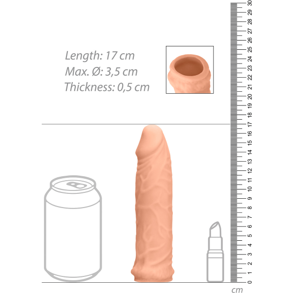 RealRock Skin: Penisforlænger Ljus hudfärg 17 cm