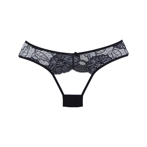Allure Adore: Crotchless Lace Panties, black, One Size Svart one size