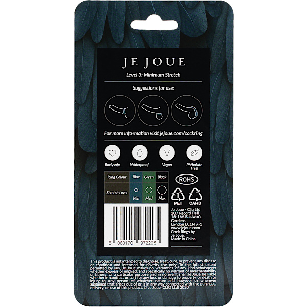 Je Joue: Silicone Cock Ring, Minimum Stretch Blå