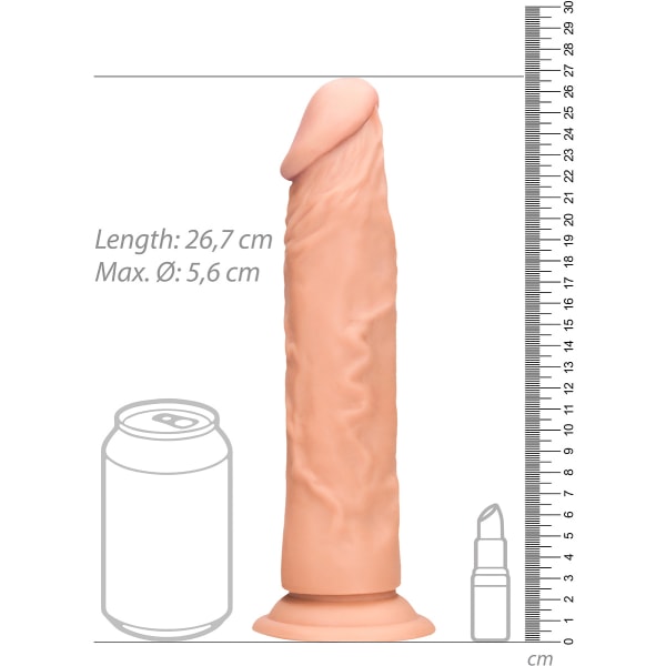 RealRock Skin: Realistisk Dildo, 27 cm Ljus hudfärg