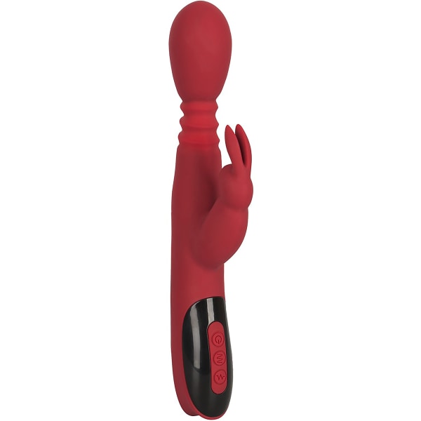 You2Toys: Silicone Rabbit Vibrator, röd Svart