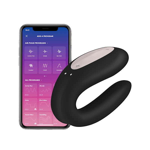Satisfyer Connect: Double Joy, Partner Vibrator Svart