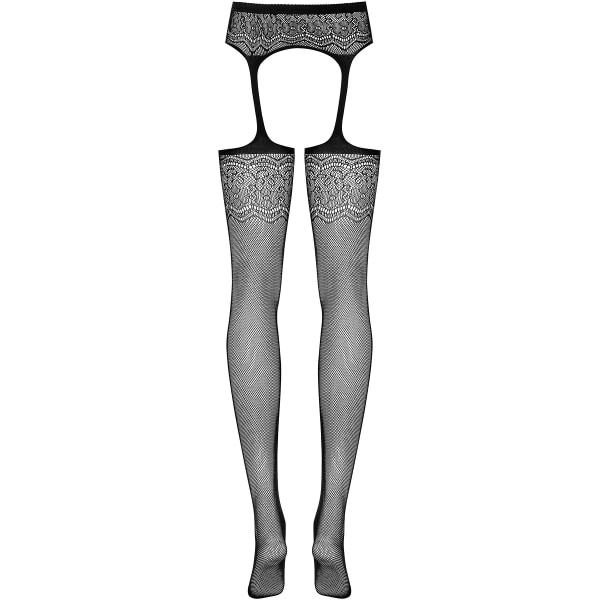 Obsessive: S207 Garter Stockings, black, S/M/L Svart S/M/L