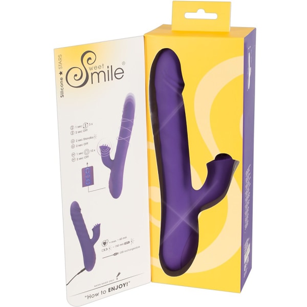 Sweet Smile: Vibrator med roterende og stødfunktion Lila