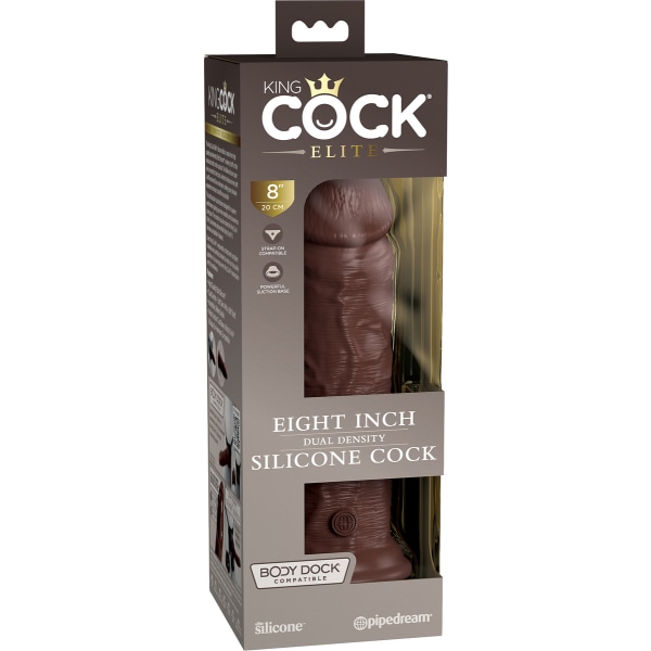 King Cock Elite: Dual Density Silicone Cock Mörk hudfärg 22 cm