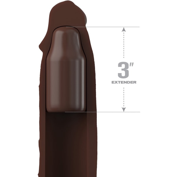 Fantasy X-Tensions Elite: +7,6 cm Silicone X-Tension with Str... Mörk hudfärg