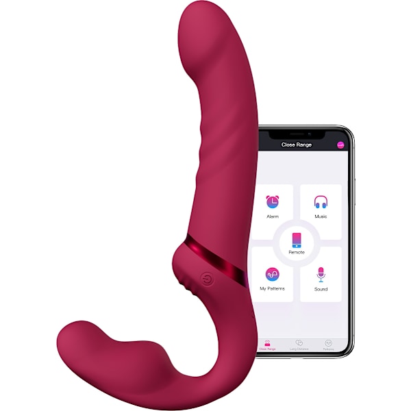 Lovense: Lapis, Bluetooth Vibrating Strapless Strap-on Dildo Rosa