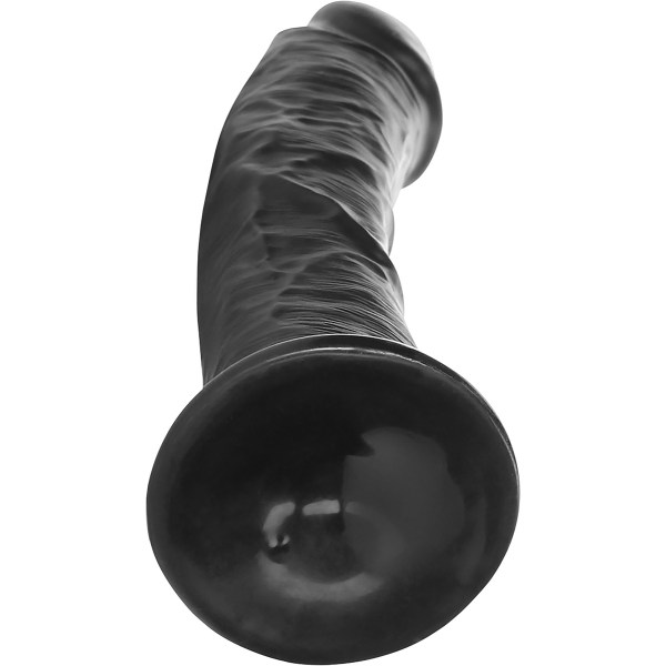 RealRock: Curved Realistic Dildo, 20.5 cm Svart