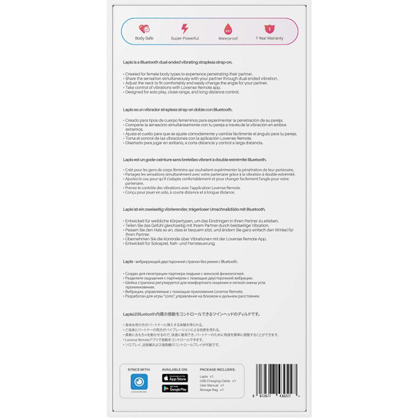 Lovense: Lapis, Bluetooth Vibrating Strapless Strap-on Dildo Rosa