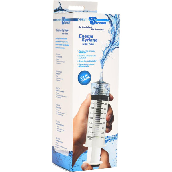 CleanStream: Enema Syringe with Tube (550 ml) Transparent