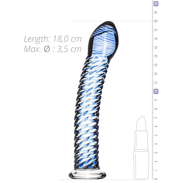 Gildo: Handmade Glass Dildo No. 05 Blå, Transparent