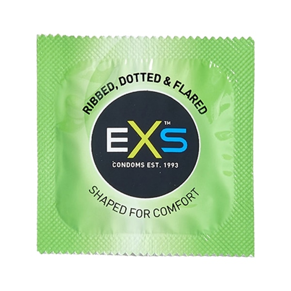EXS Ribbed & Dotted: Kondomer, 48-pack Transparent