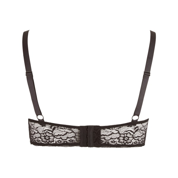Cottelli Curves: Underwired Shelf Bra with lace, 90D Svart 90D