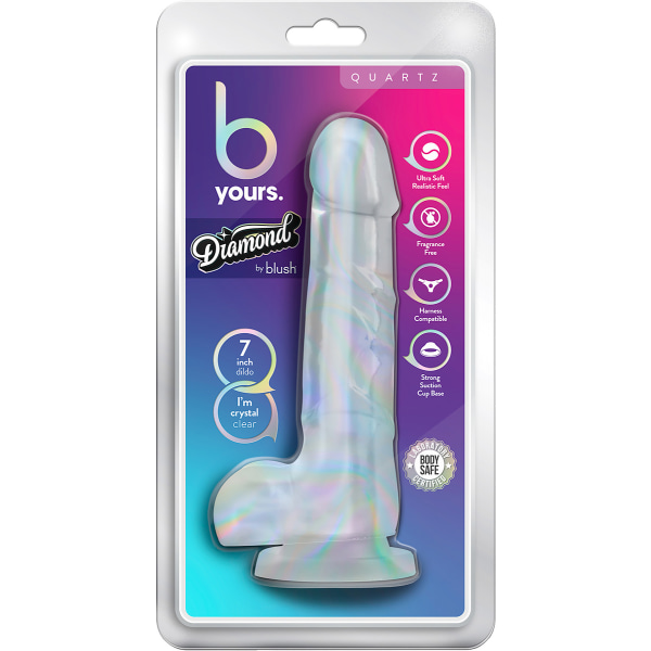 B Yours: Diamond Quartz Dildo, 19 cm, transparent Transparent