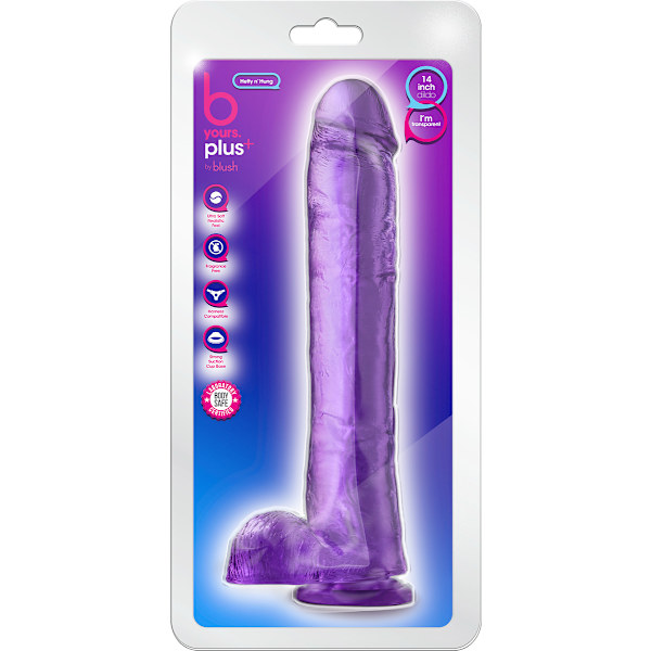 B Yours Plus: Hefty n' Hung Dildo, 36 cm, lila Lila