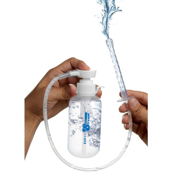 CleanStream: Pump Action Enema Bottle with Nozzle Transparent, Vit