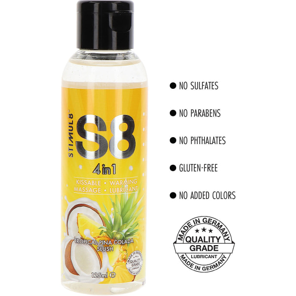 Stimul8: S8 4-i-1 Dessert Lube, Tropisk Pina Colada, 125 ml Transparent