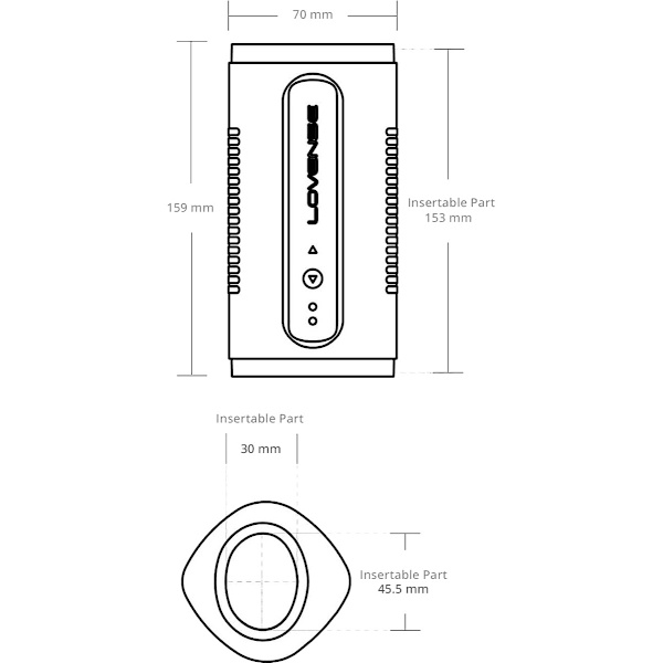 Lovense: Calor, Bluetooth Depth-Controlled Male Masturbator Svart, Vit