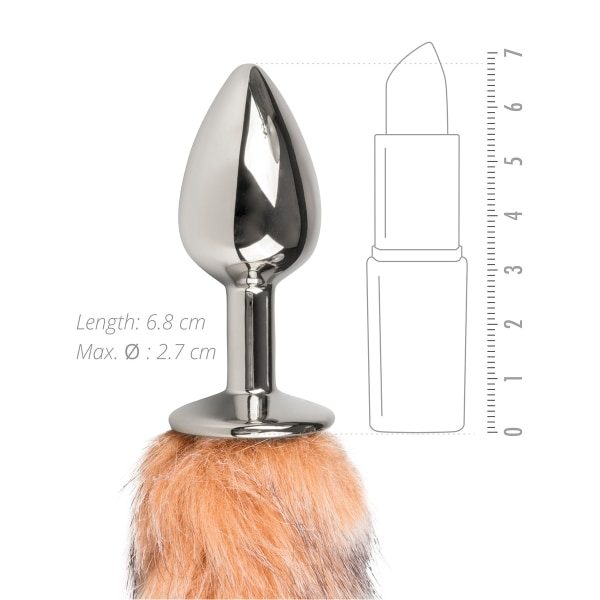 EasyToys: Fox Tail Plug No. 7, small, silver/brown Brun, Silver