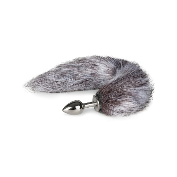 EasyToys: Fox Tail Plug No. 5, small, silver/grå Grå, Silver