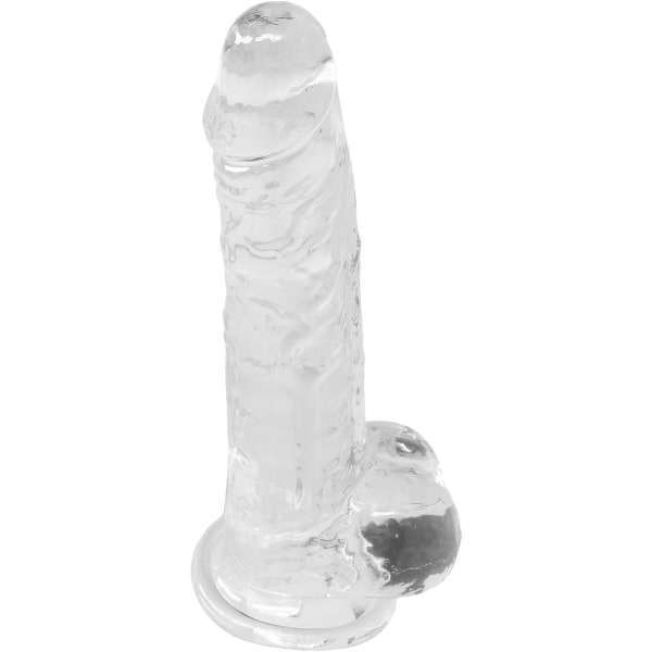 RealRock: Crystal Clear Realistic Dildo, 19 cm Transparent