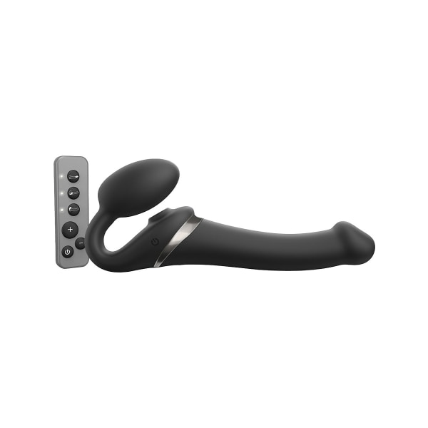 Strap-On-Me: Multi Orgasm Bendable Strap-On Vibrator, XL Svart