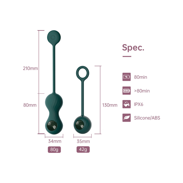 Magic Motion: Crystal Duo, App-Controlled Kegel Vibrator Grön