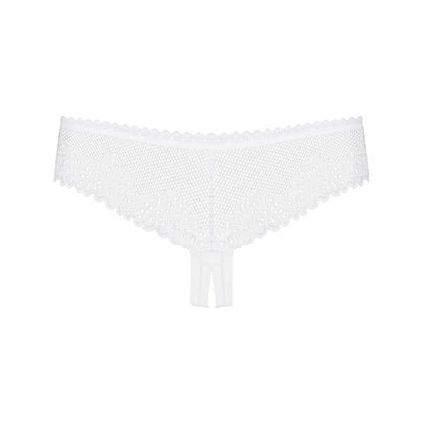 Obsessive: Alabastra Crotchless Thong Vit L/XL