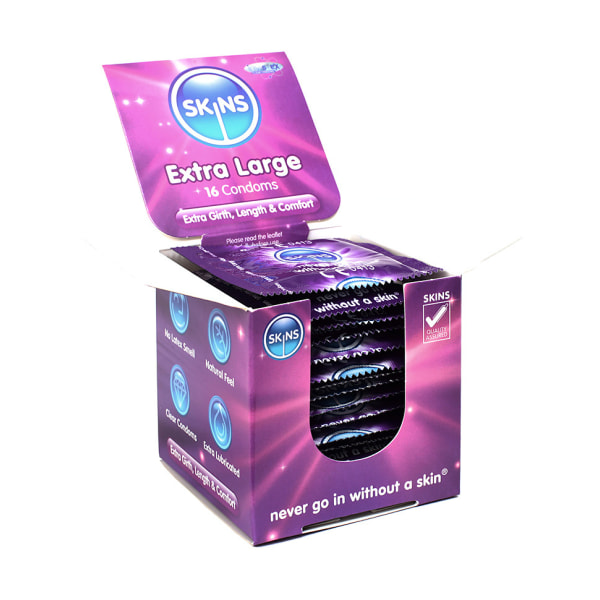 Skins Extra Large: Cube, 16-pack Transparent