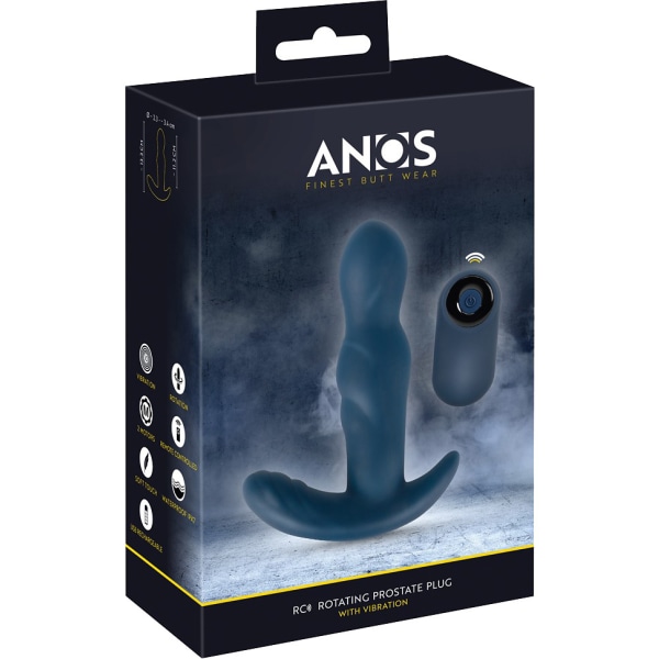 Anos: Rotating Prostate Plug with Vibration Blå