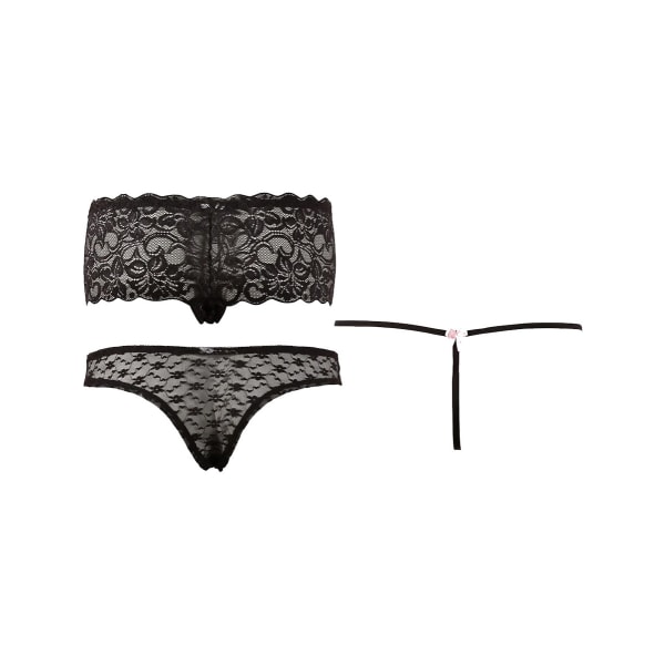 Cottelli Lingerie: Set with Panties, 3-pack, XL Svart XL
