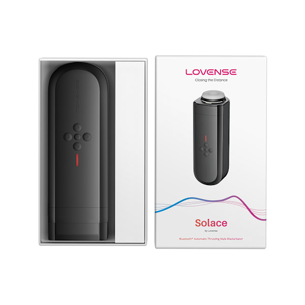 Lovense: Solace, Bluetooth Automatic Thrusting Masturbator Svart, Transparent