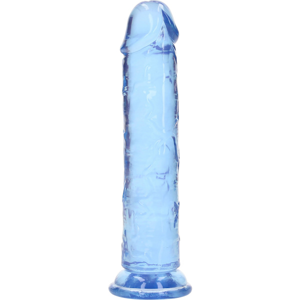 RealRock: Crystal Clear Straight Realistic Dildo, 18 cm Blå
