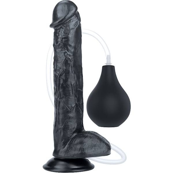 LoveToy: Squirt Extreme Dildo, 28 cm, svart Svart