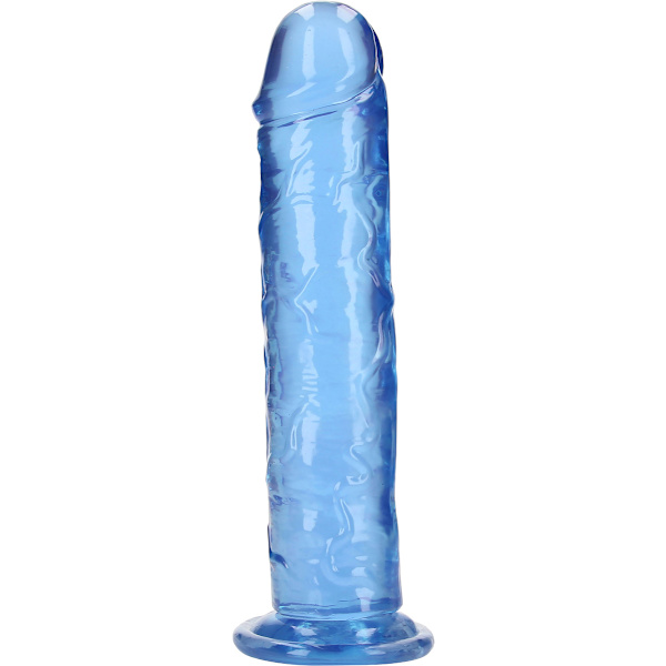 RealRock: Crystal Clear Straight Realistic Dildo, 23 cm Blå
